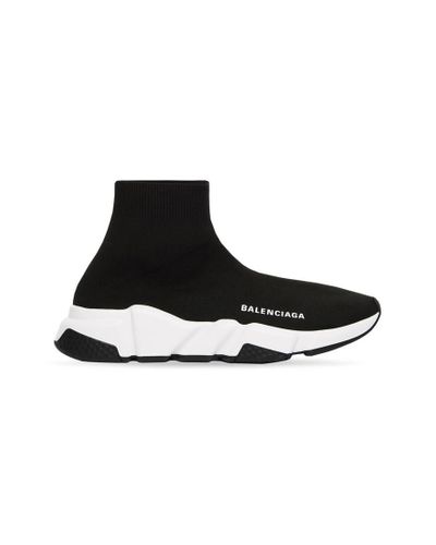 Balenciaga Black & White Recycled Knit Speed Runners