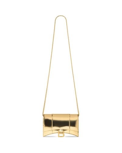 Balenciaga Hourglass brieftasche mit kette und spiegel-effekt - Mettallic