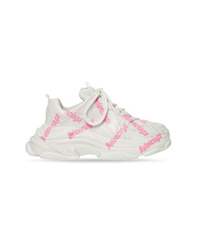 Balenciaga Triple S Logotype Sneaker Weiss - Pink
