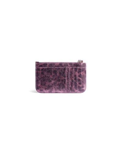 Balenciaga Le Cagole Long Coin And Card Holder With Leopard Print - Purple