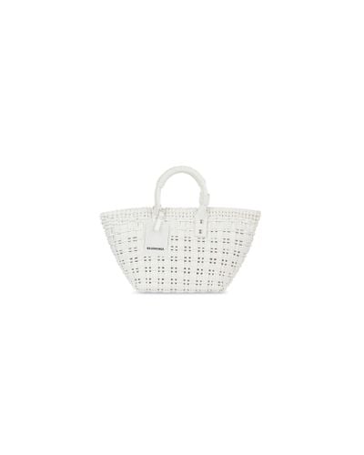 Balenciaga Bistro Xs Basket With Strap - White
