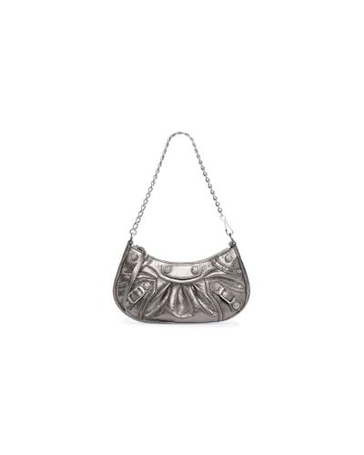 Balenciaga Le Cagole Mini Bag With Chain Metallized - White