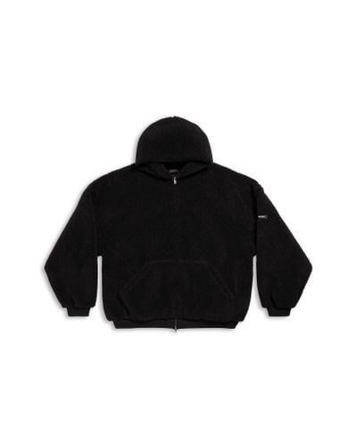 Balenciaga Outerwear hoodie oversized mit reißverschluss - Schwarz