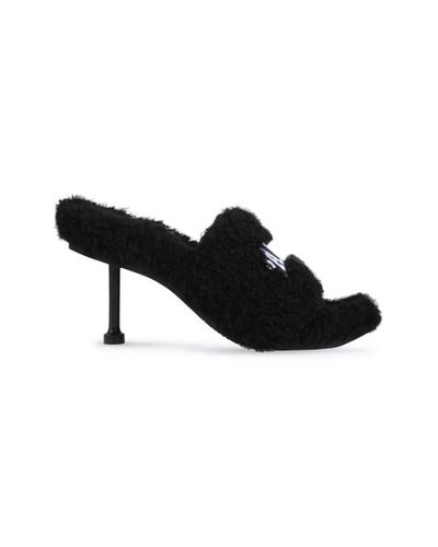 Balenciaga Furry 80mm Sandal - Black