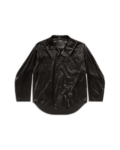 Balenciaga Camisa minimal large fit con estrás - Negro