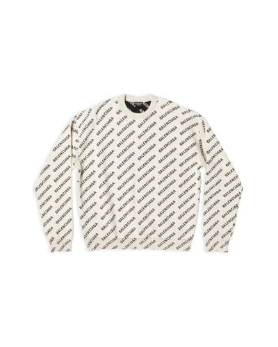 Balenciaga Mini Allover Logo Sweater - White