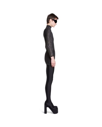 Balenciaga Crystal Mesh Mini Dress - Black