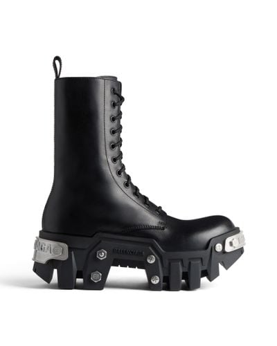 Balenciaga Bulldozer Platform Lace-up Boots - Black