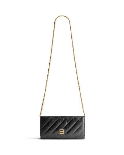 Balenciaga Crush Wallet On Chain Quilted - White