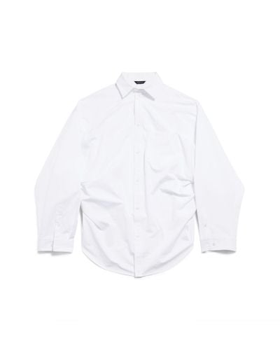 Balenciaga Asymmetrisches hemd large fit - Weiß