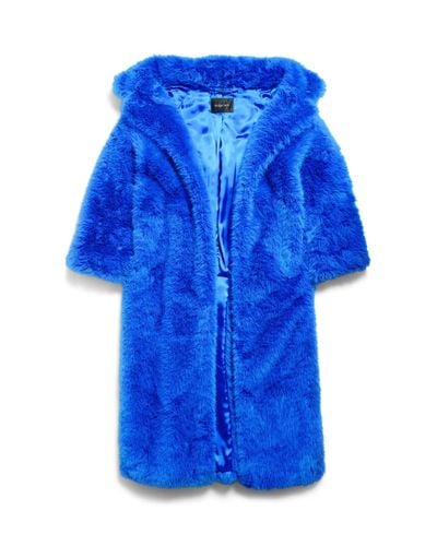 Balenciaga Off Shoulder Coat - Blue