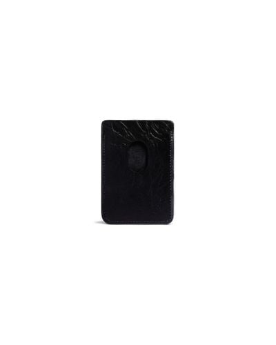 Balenciaga Crush Magnet Card Holder Quilted - Black