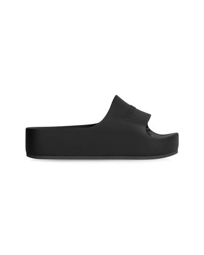 Balenciaga Raffia Slide Sandals - Black