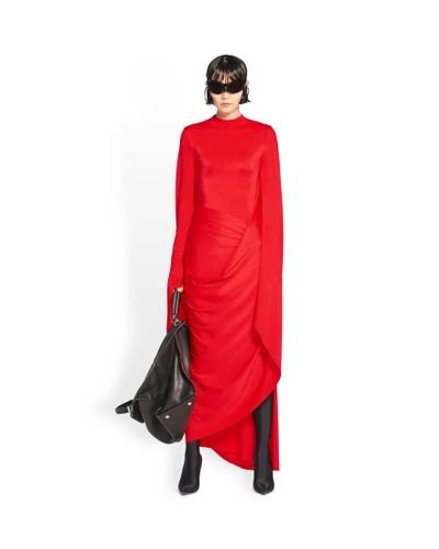 Balenciaga Draped Dress - Red