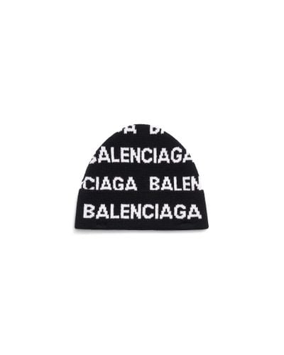 Balenciaga Bal Horizontal Allover Beanie - Black