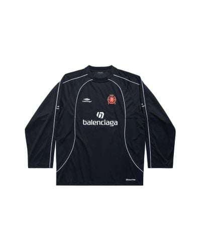 Balenciaga Fußballtrikot mit Logo-Print - Blau