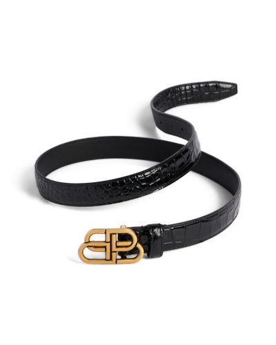 Balenciaga Bb Thin Belt - Black