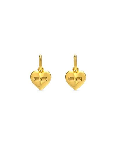 Balenciaga Bb Icon Heart Earrings - Yellow