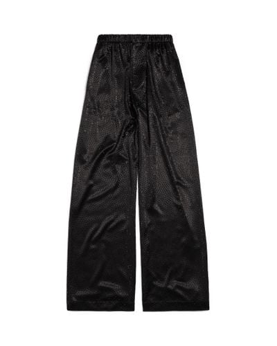 Balenciaga Rhinestone Pyjama Trousers - Black