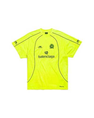 Balenciaga Paris Soccer T-shirt Oversized - Yellow