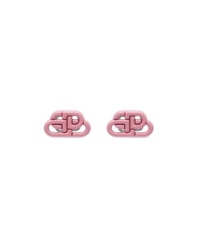 Balenciaga Bb Xs Stud Earrings - Pink