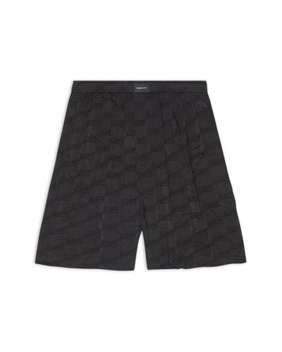 Balenciaga Bb Monogram Pajama Shorts - Black