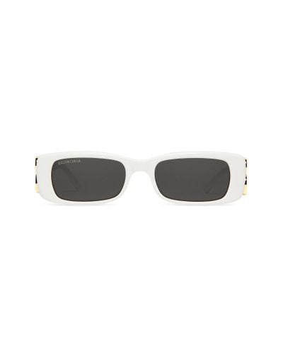 Balenciaga Dynasty Rectangle Sunglasses - White