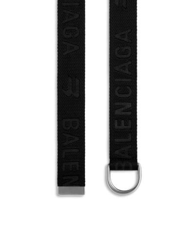 Balenciaga D-ring Logo-jacquard Belt - Black