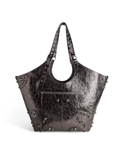 Balenciaga Le Cagole Large Carry All Bag Metallized - Black