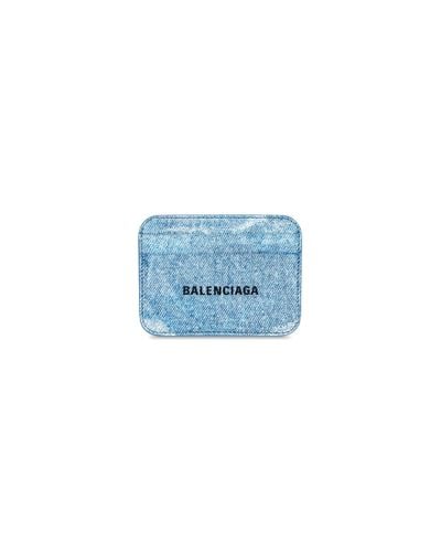 Balenciaga Cash Card Holder Denim Print - Blue