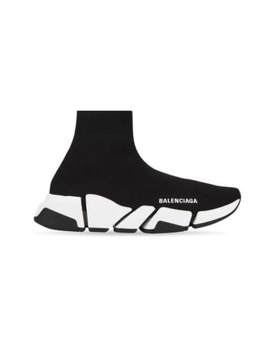 Balenciaga Speed 2.0 Stretch-knit Mid-top Sneakers - Black