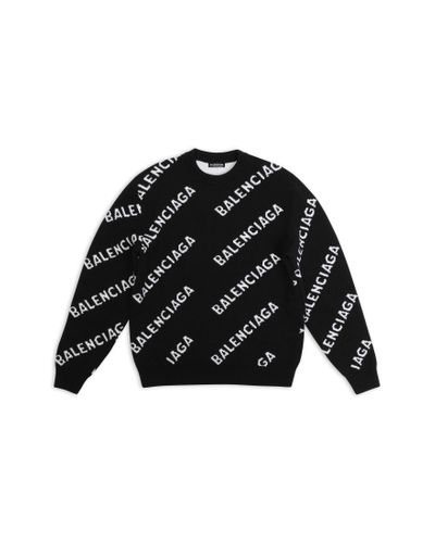 Balenciaga Sudadera allover logo - Negro