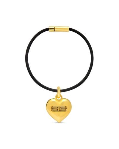 Balenciaga Bb Icon Heart Bracelet - Metallic
