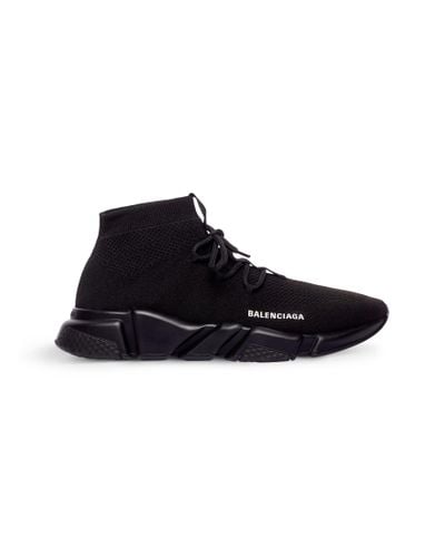 Balenciaga Speed lace-up sneaker aus recyceltem strick - Schwarz