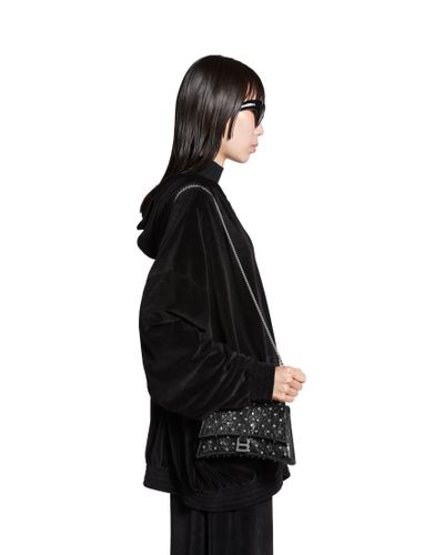 Balenciaga Crush Xs Chain Bag With Rhinestones - Black
