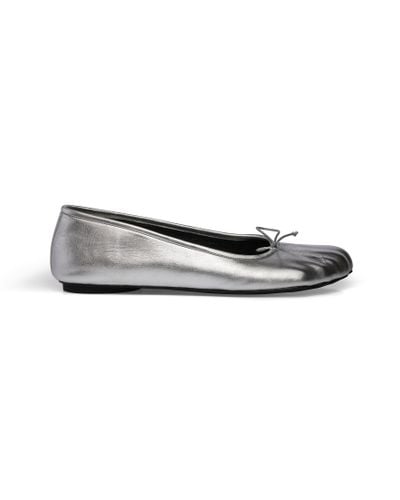 Balenciaga Fetish Moulded Leather Ballerina Shoes - Gray