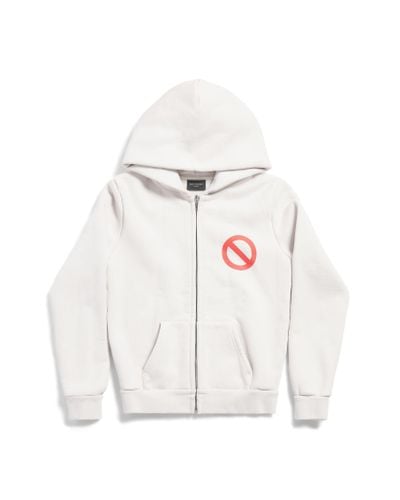 Balenciaga Music bfrnd series hoodie con cremallera small fit - Blanco