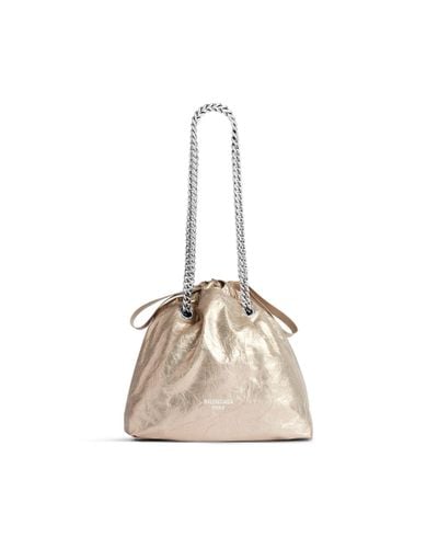 Balenciaga Crush Small Tote Bag Metallized - Natural