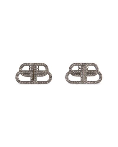 Balenciaga Bb Small Stud Earrings - Metallic
