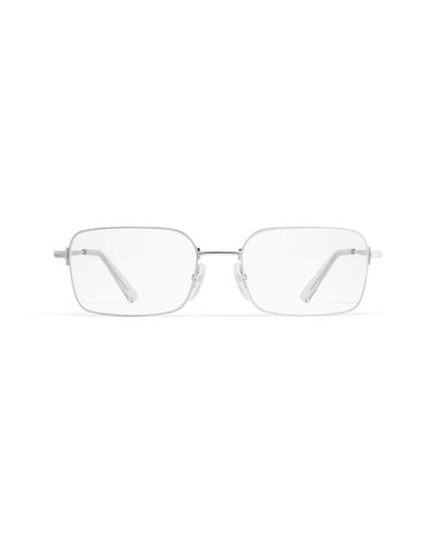 Balenciaga Invisible Rectangle Sunglasses - White