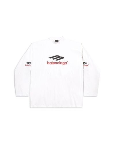 Balenciaga 3b Sports Icon Long Sleeve T-shirt Oversized - White