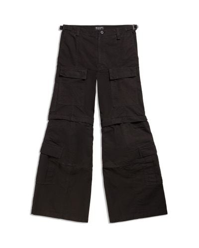 Balenciaga Flared Cargo Trousers - Black