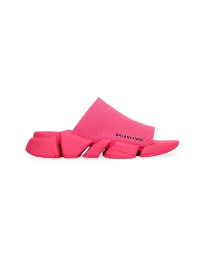 Balenciaga Speed 2.0 Recycled Knit Slide Sandal - Pink