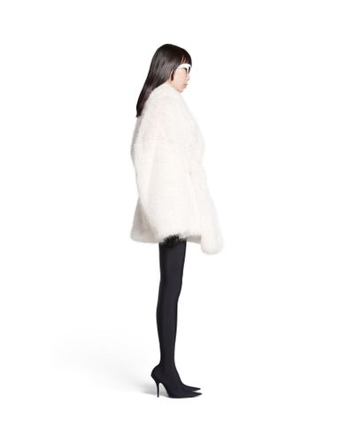 Balenciaga Cocoon Belted Coat - White