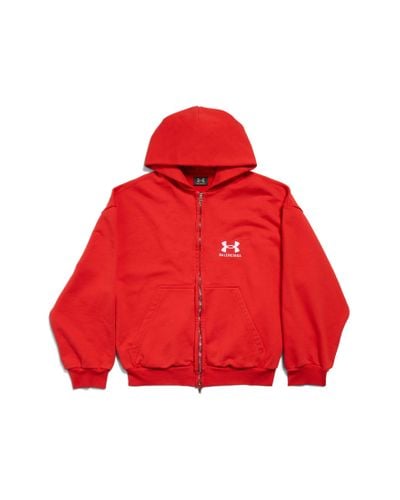 Balenciaga Under Armour® Zip-up Hoodie Regular Fit - Red
