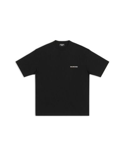 Balenciaga Camiseta de ajuste mediano logo - Negro