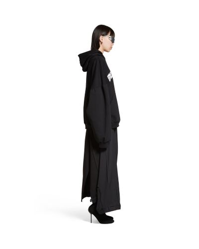 Balenciaga Back Flip Round Hoodie Oversized - Black