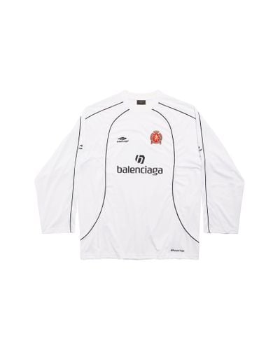 Balenciaga T-shirt a maniche lunghe tokyo soccer oversize - Bianco