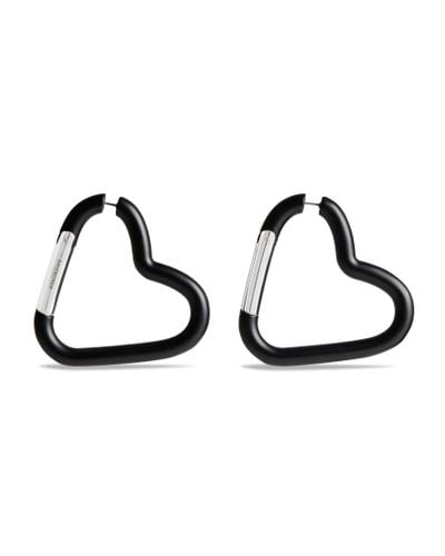 Balenciaga Love Clip Matte-finish Earrings - Black