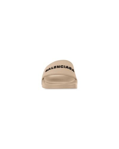Balenciaga Logo-embossed Rubber Slides - Brown